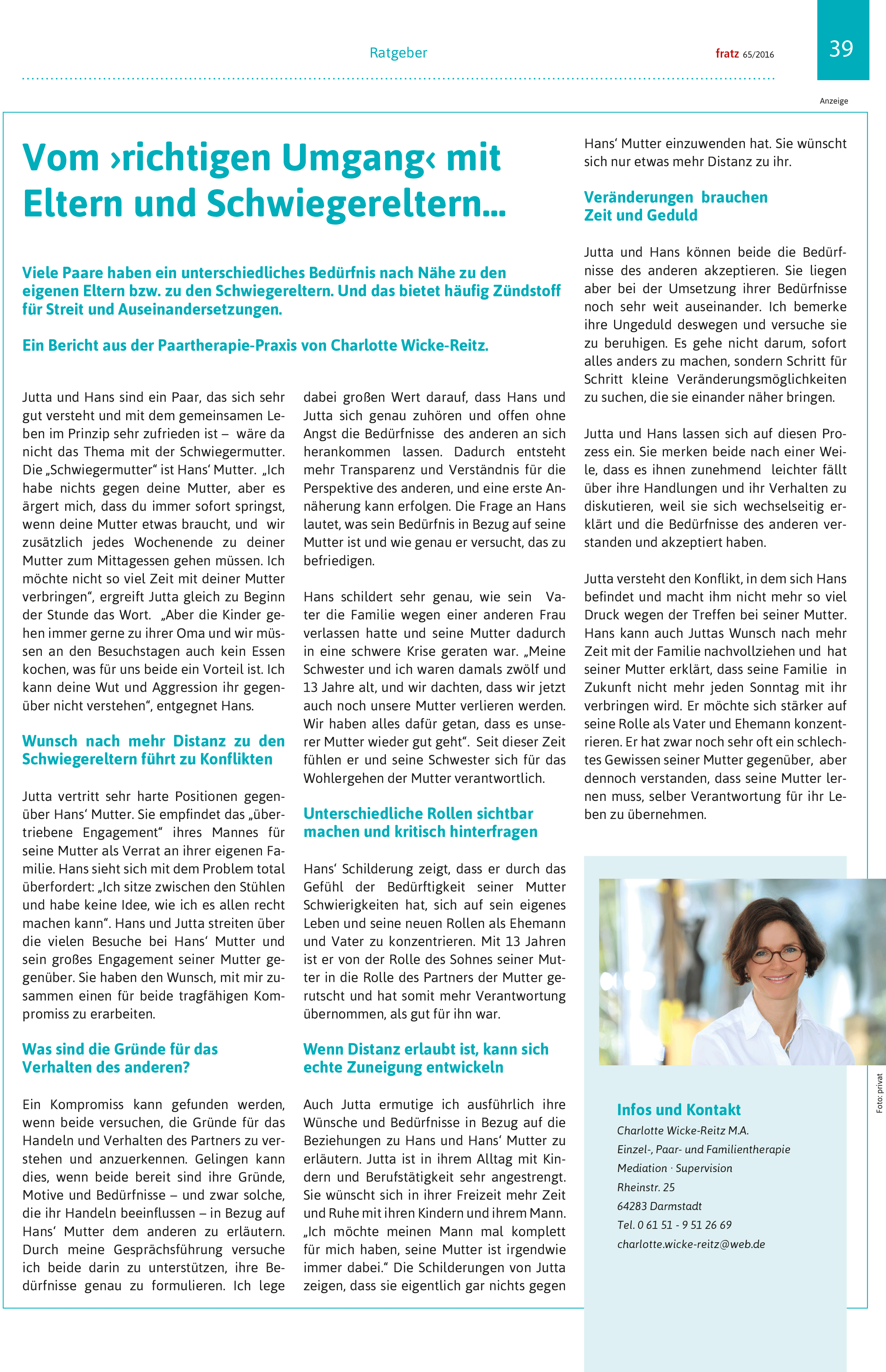 Schwiegereltern und Eltern Schwiegermutter Schwiegervater Rollenverständnis